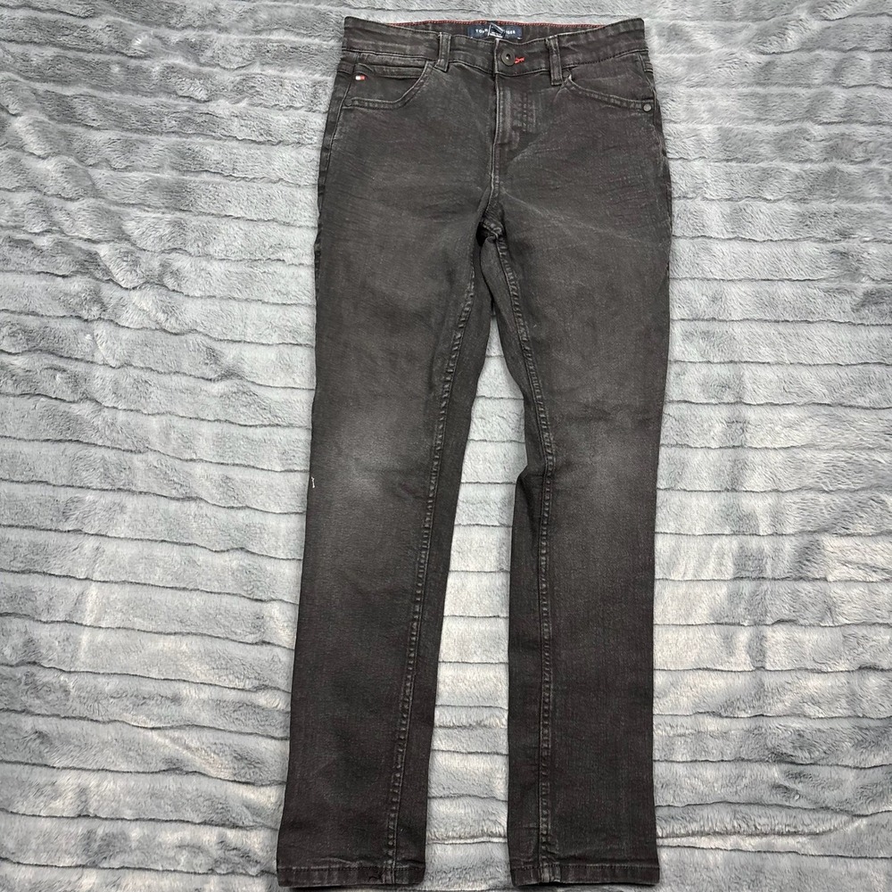 Tommy Hilfiger Girls Slim Fit Jeans Faded Black Stretch Denim Size 14
